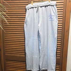 Light Blue Leisure Club Los Angeles Sweatpants wide leg